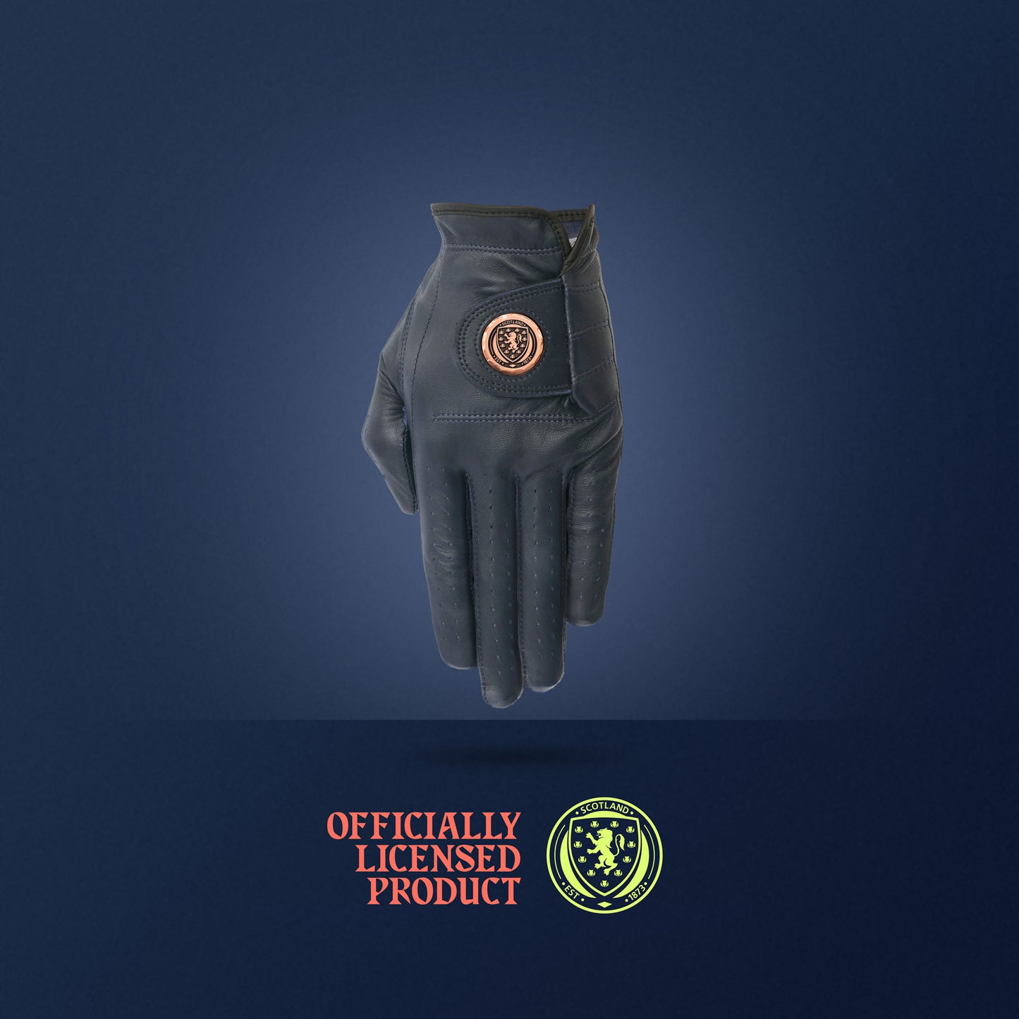 Official Scottish FA Blue Leather Golf Glove & Metal Ball Marker