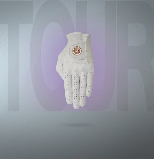 Ladies White Leather Golf Glove & Metal Ball Marker